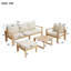 Solid Acacia Wood 6-piece Outdoor Patio Set: Sofa, Chairs, Table & Ottoman For Garden