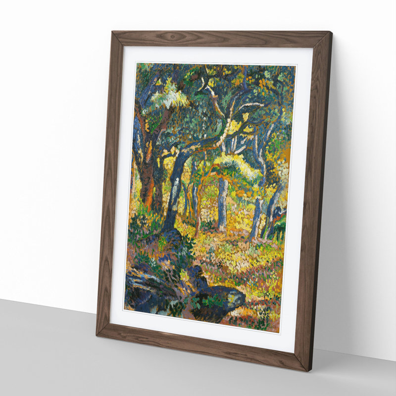 A Clearing in Provence by Henri-Edmond Cross - Picture Frame Painting, Walnut, 36cm H x 27cm W x 2cm D