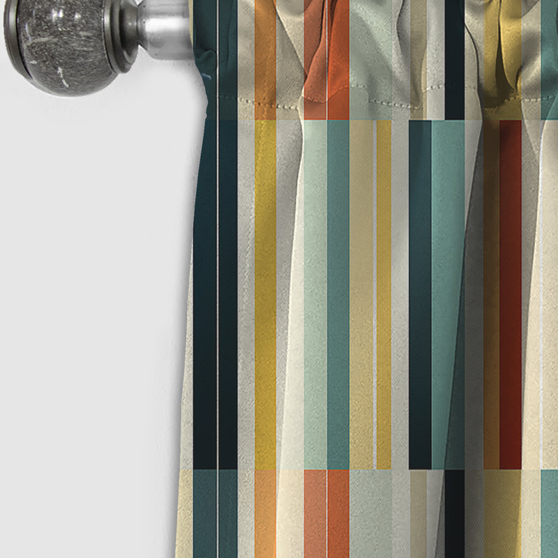 Sleek Midcentury Stripes I - Rideau Mid-Century - Rideau géométrique occultant - 1 panneau, L 52 po x L 108 po