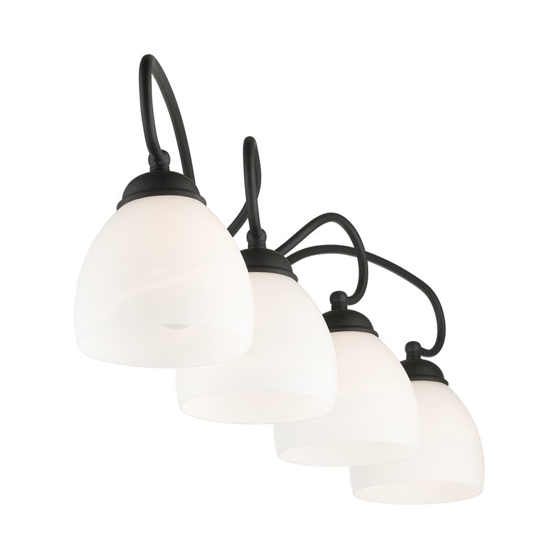 Éclairage de salle de bain à intensité variable 4 lumières Rossitano, Noir