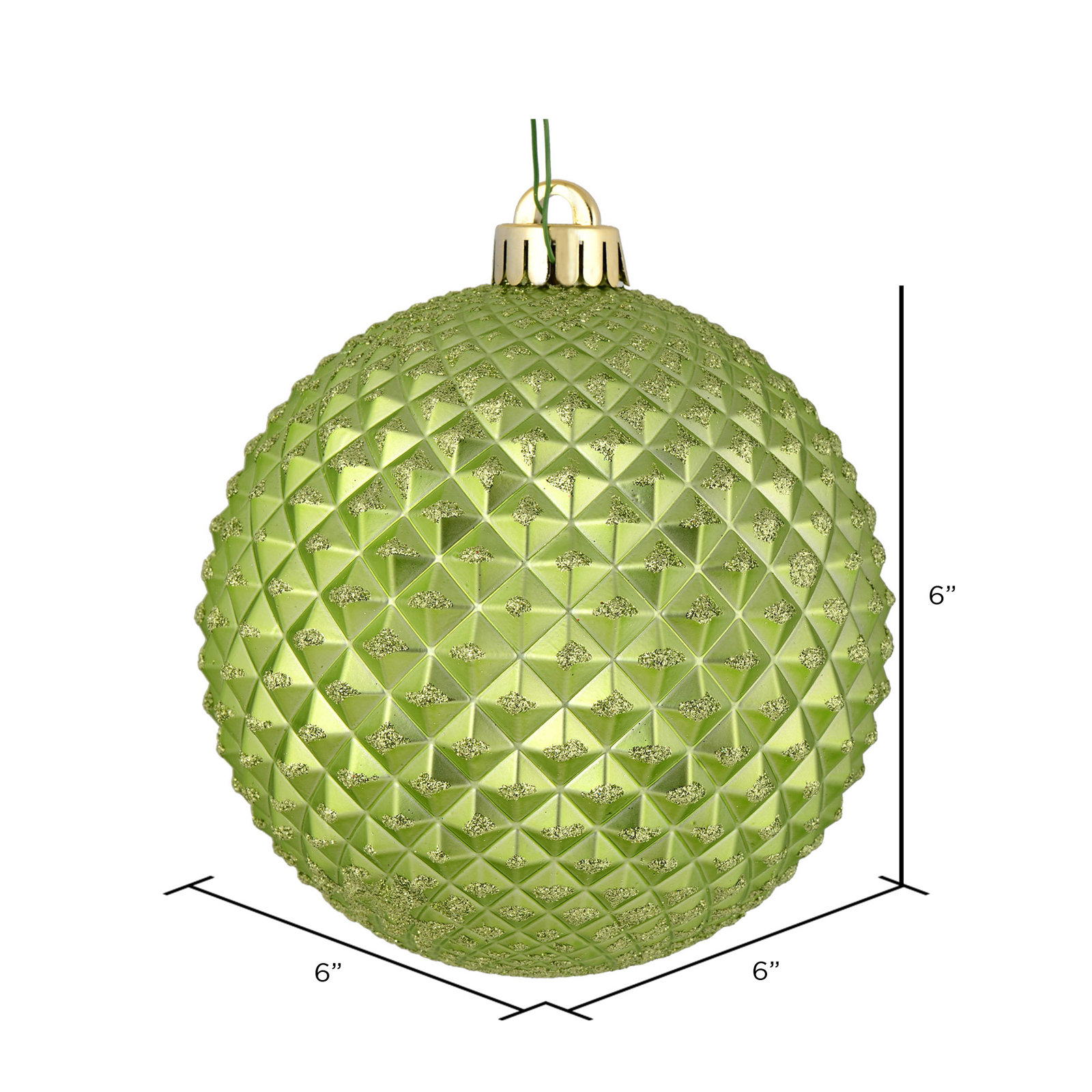 Durian Glitter Ball Ornament, Celadon