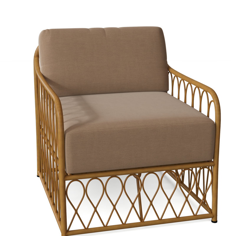 Cane Aluminum Outdoor Lounge Chair, Canvas Heather Beige Sunbrella Canvas