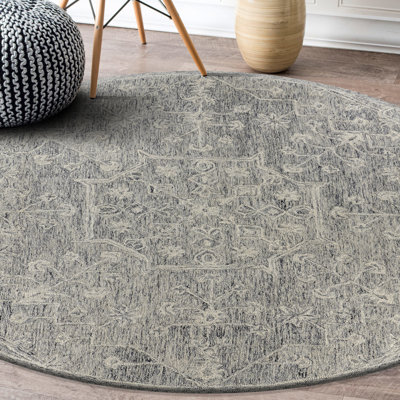 Tapis rond en laine touffeté à la main Ivy