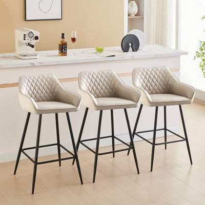 Saarrah 68cm Upholstered Bar Stool with Arms