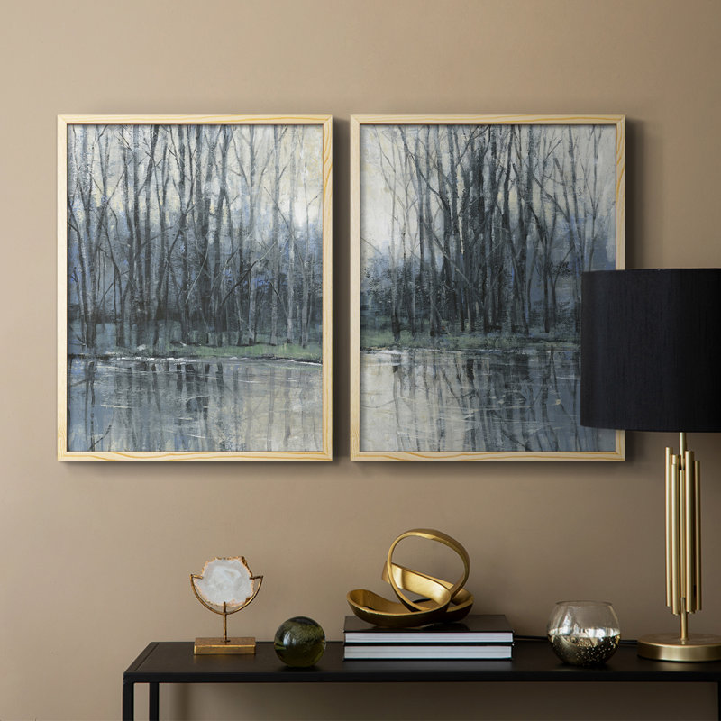 Morning Drizzle I-Premium Framed Print -Ready to Hang - No Nails Required - No Nails Required, 15" H x 24" W, Natural Wood