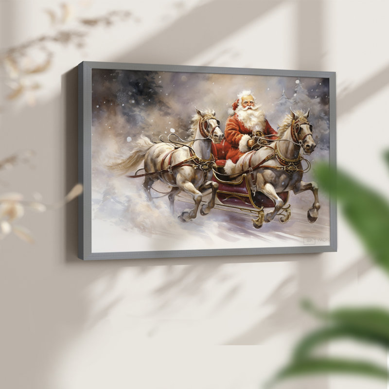 Chirstmas Art-CCCLVII -Framed Print - Restickable, Gris, H 16 po x l 20 po