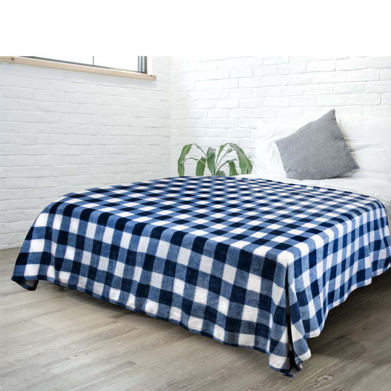  Couverture super douce et confortable, Bleu marine, 50 po x 60 po