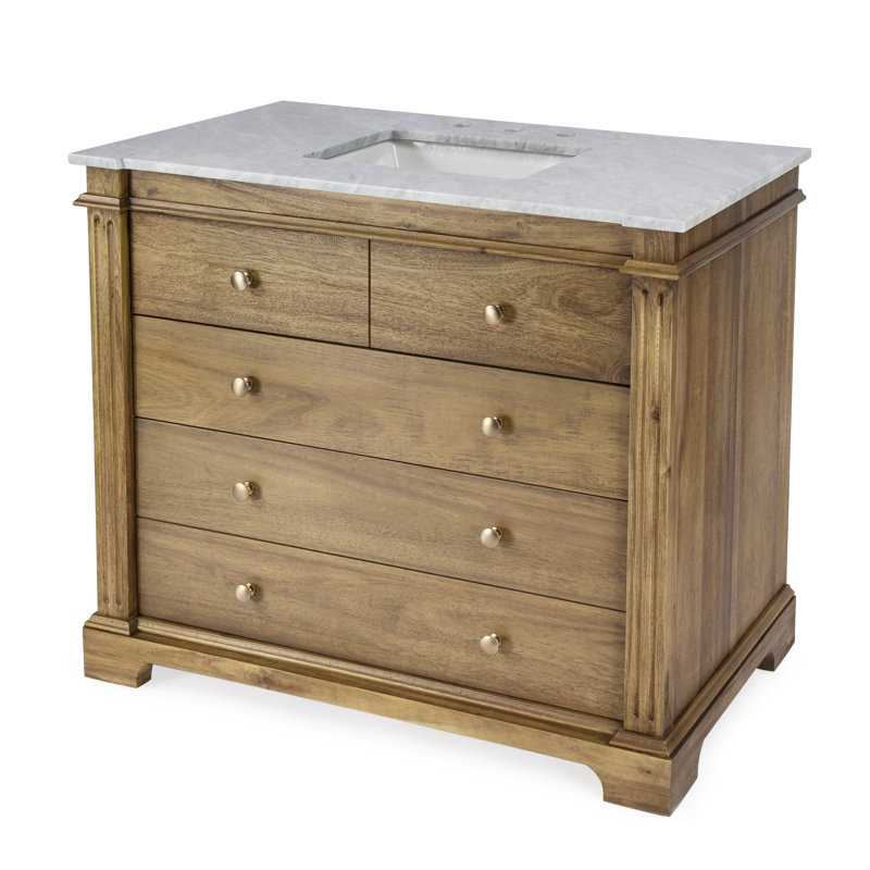 Ensemble de meuble-lavabo simple 42 po Garza, Marron clair
