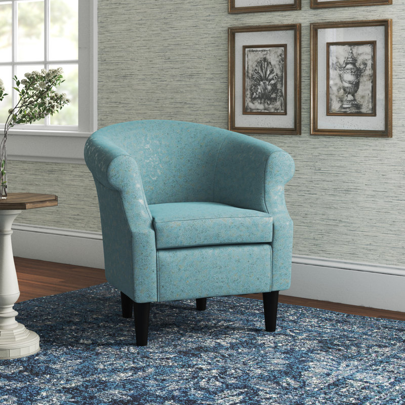 Aguiniga Upholstered Chesterfield Chair, Mermaid Teal Polyester