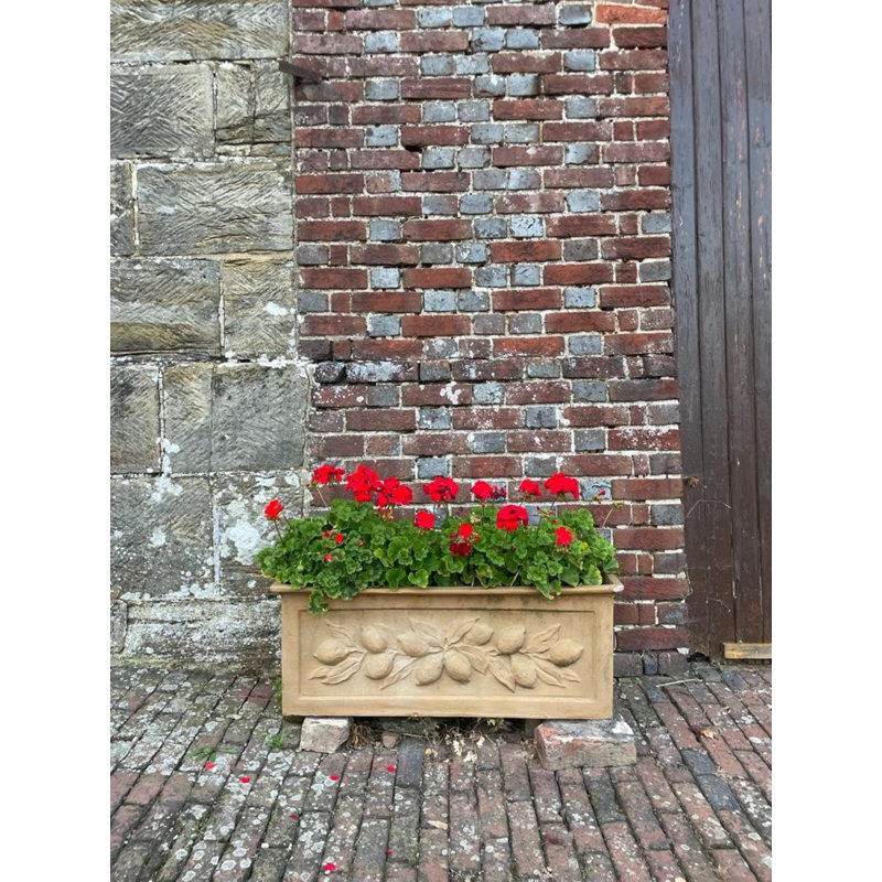 Zachariah Fiberglass Planter Box, 34 cm H x 90 cm W x 37 cm D