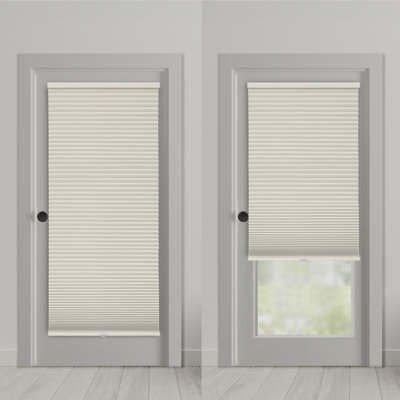 Magnetic No Drill Blackout Cellular Shade for Metal Doors Only, Cordless Easy Install, 1.5" Honeycomb, 25"W x 72"H, Ivory