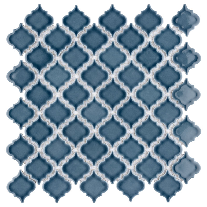 Hudson Tangier 2" x 2" Porcelain Arabesque Mosaic Wall & Floor Tile, Storm Gray