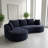 Curved Modular Sectional Couch 2 Piece Set With Pillows, Minimalist Ergonomic Living Room Furniture, Modern Seating-1896108465