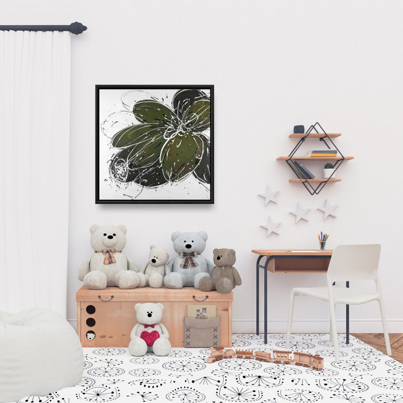 " Green Flower With Splash Outline "