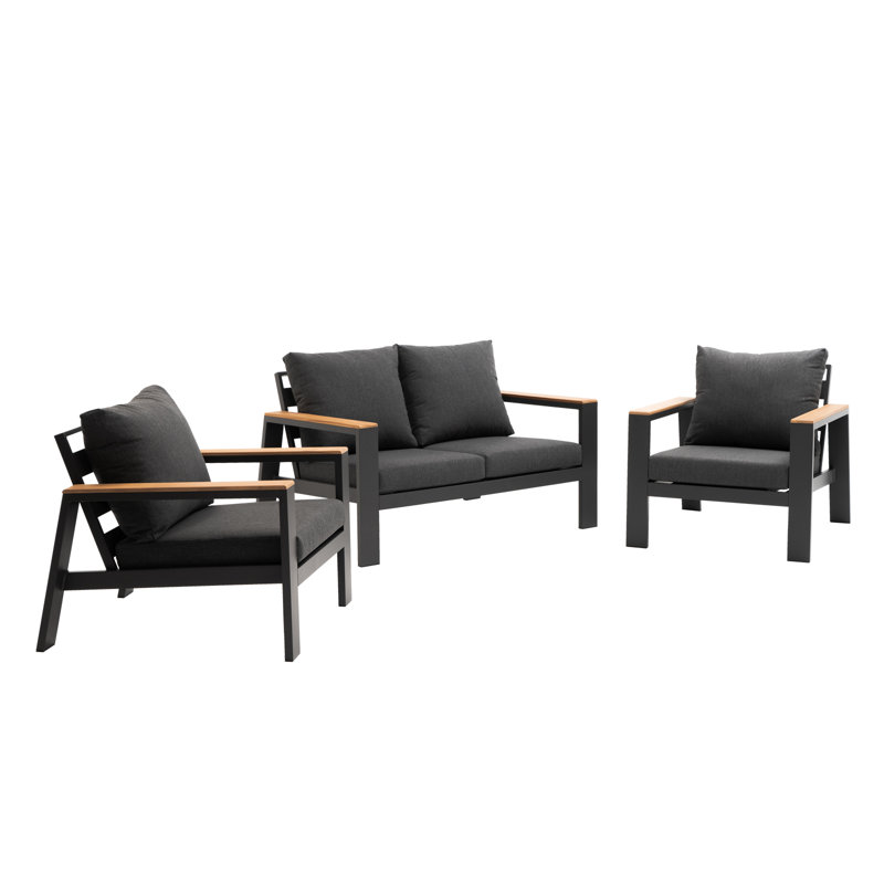54.9 " W Straight Patio Sofa with Cushions