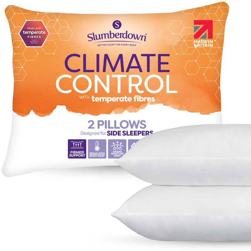 Climate Control Pillow Firm Support Machine Washable Side Sleeper Pillow