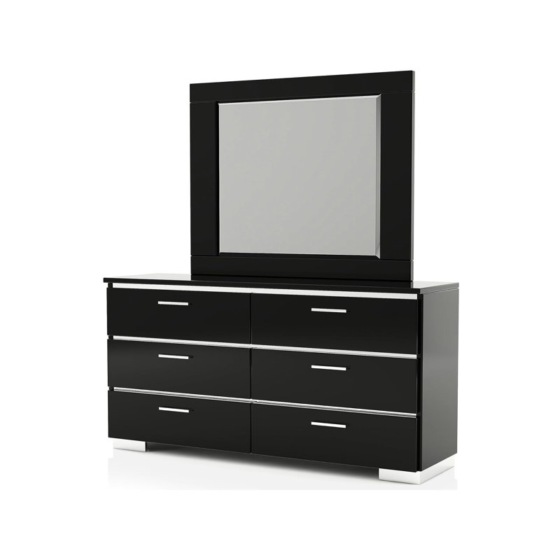 Commode contemporaine l 62,6 po, noir