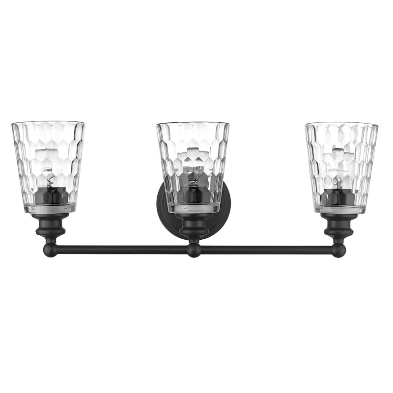 Éclairage de salle de bain à intensité variable 3 lumières Fantine, Noir mat