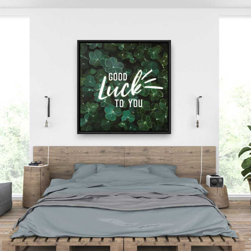 Good luck to you - Leaves Modern Framed Canvas | Home Decor