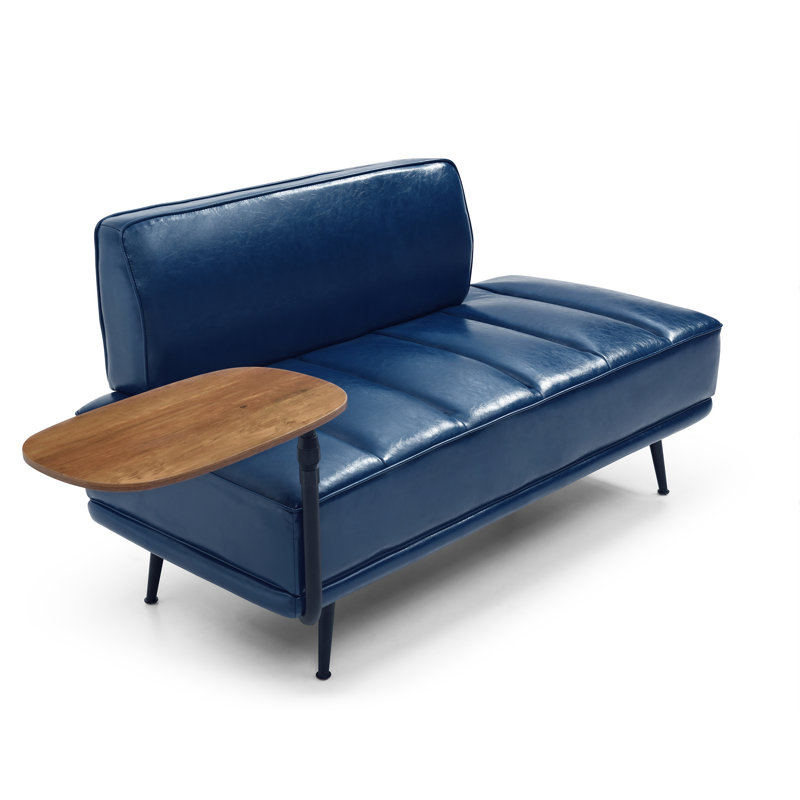 55" Upholstered Bench, Blue