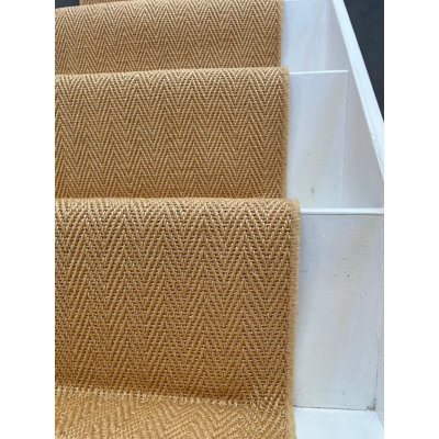 Devonshire Golden sisal herringbone carpet stair runner from Alternative Flooring Hampton range