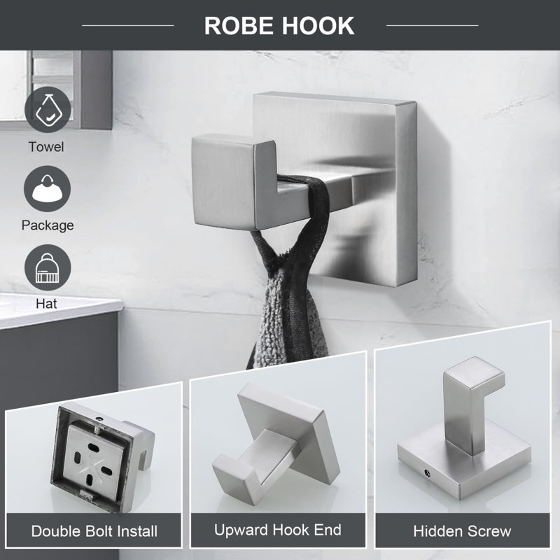 Brushed Nickel 5-Piece Bathroom Hardware Set