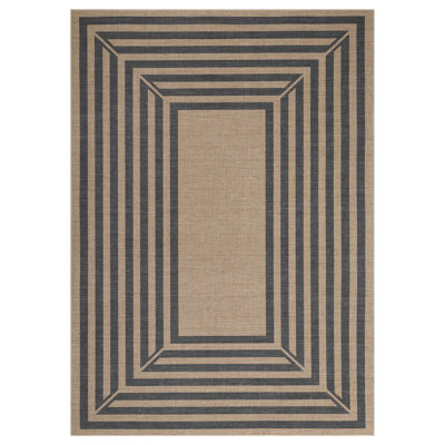 Tapis moderne en jute à motif géométrique moderne, tapis d'extérieur mince antidérapant et antidérapant, tapis lavable Boho Farmhouse pour patio de la véranda