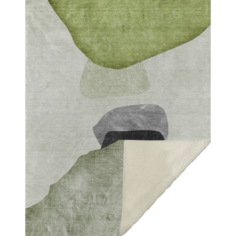 Jeté en sherpa Addison, Vert abstrait