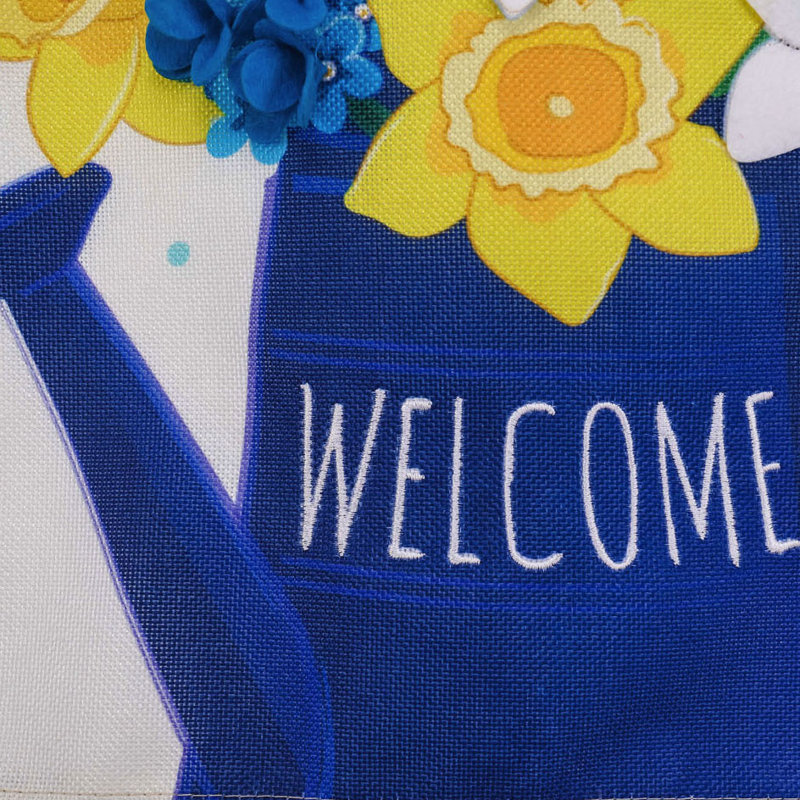 Drapeau de maison en toile de jute 44 x 28 po Aarshiya