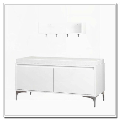 Ensemble de tablette de hall d'entrée et banc de rangement mural