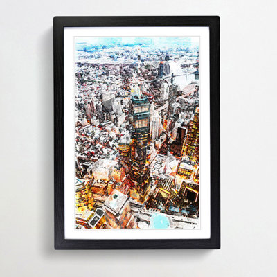 High Above New York City - Picture Frame Painting Print