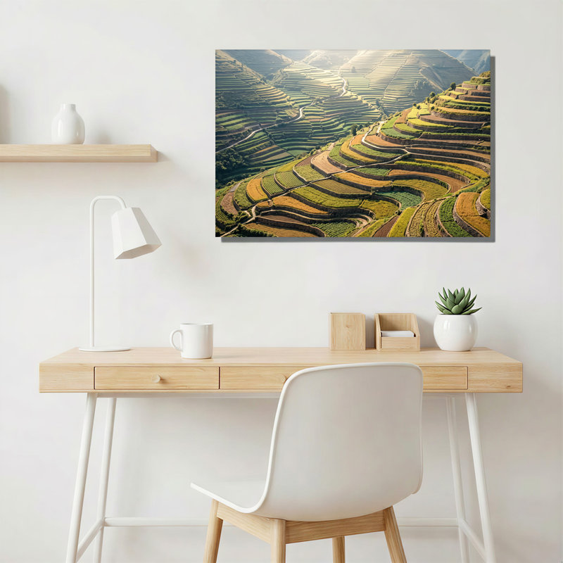 «Layered Green and Brown», art sur toile, H 28 po x l 40 po