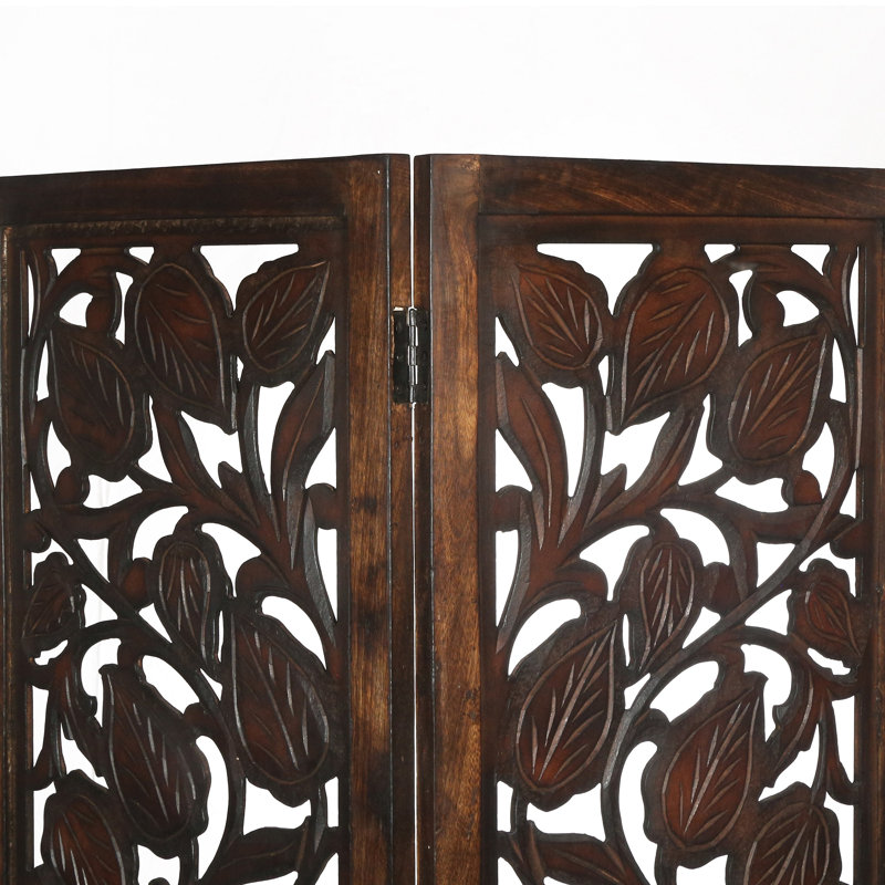 Hellman 175 cm W x 180 cm H 4 - Panel Folding Room Divider, Brown
