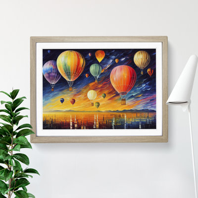 Many Hot Air Balloons 1 Piece Single Picture Frame Painting