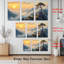 Tableau sur toile tendue représentant un coucher de soleil en montagne (ensemble de 3)-118676130