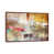 Toile avec cadre en bois brun