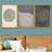 Tree Ring "Beige Gray Wood Stump Artwork, Modern Organic Neutral Minimalist Wall Pictures, Framed Canvas Giclée Print 3 Pieces Wall Art" 16"x24"x3 pcs, 24"x36"x3 pcs-119385100-90847687