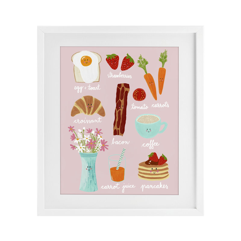 «Lush Summer Breakfast», reproduction sous verre encadrée, design par Metka Hiti, 16 x 13