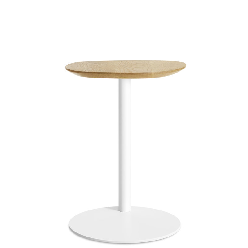 Swole Solid Wood End Table, White Oak/White, 20" H x 20" W x 15" D