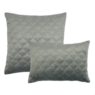 2 Piece Embroidered Diamond Velvet Pillow Set