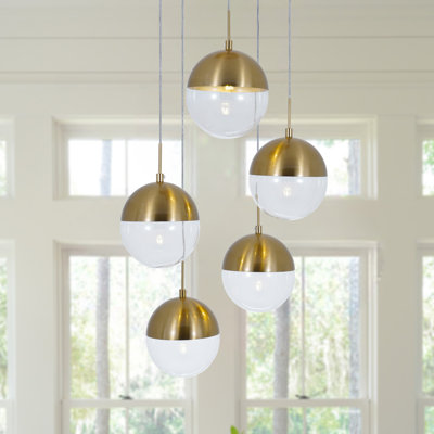 5 - Light Dimmable Globe Cluster Pendant