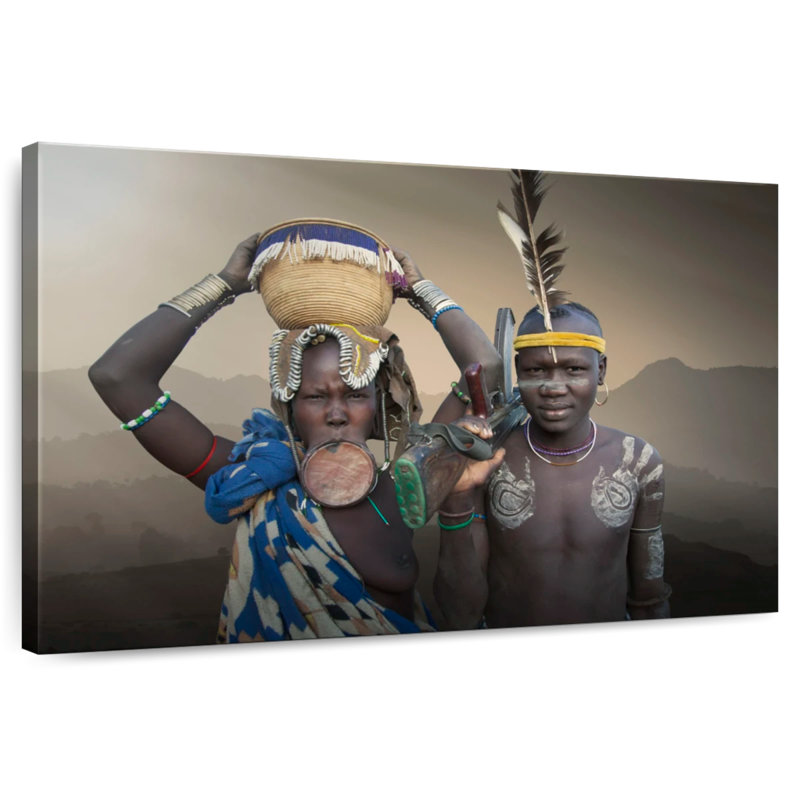 Couple africain Leisha, H 30 po x l 45 po
