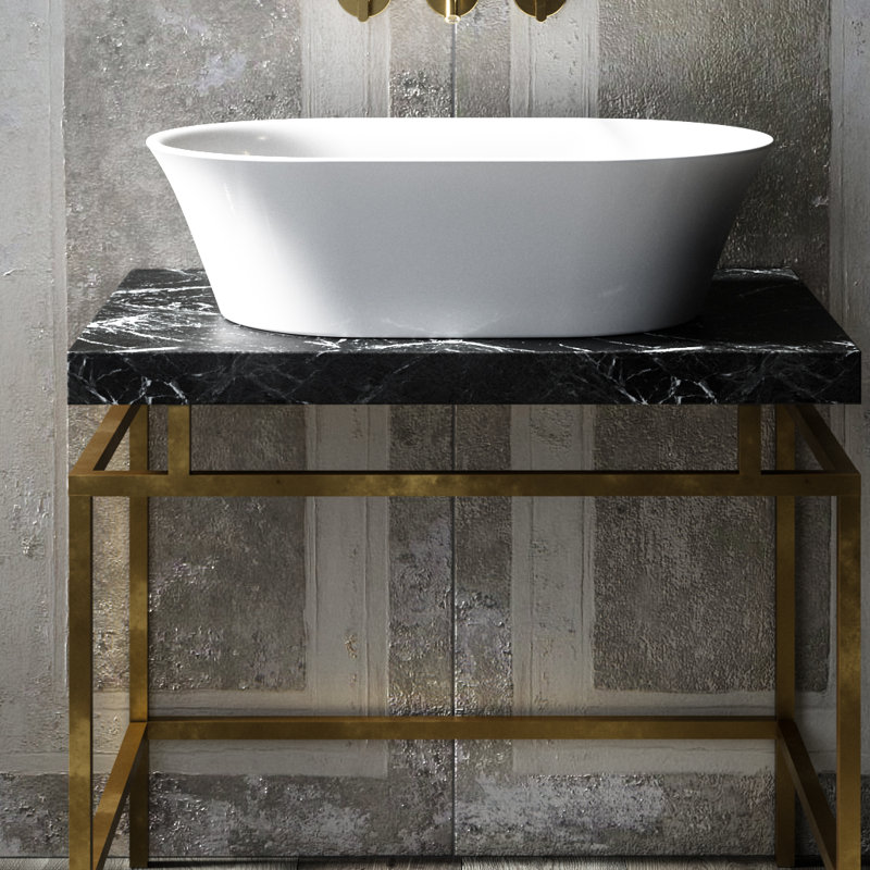 CasaDiVanna Fiori 640mm L x 400mm W Marble Oval Sink