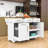 Rolling Kitchen Island with Drop Leaf, Trash Can Cabinet, Pull-Out Cabinet and Power Outlet-2027195260