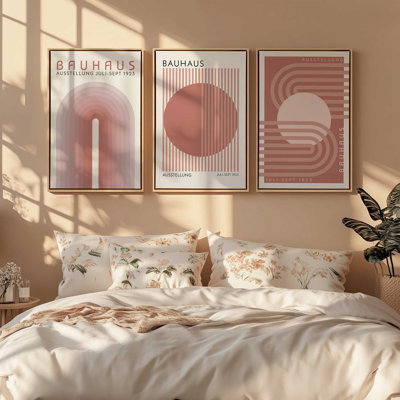 Retro Bauhaus Trio, Set of 3 Prints