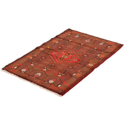 Eyan One-of-a-Kind 3'3" X 5'1" 2000s Wool Area Rug in Dark Red
