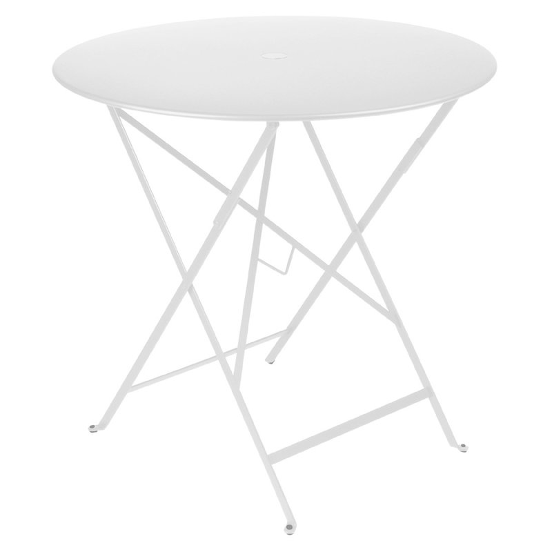 Bistro Round Metal Folding Outdoor Bistro Table With Umbrella Hole , in. W in. D, Cotton, 29" H x 30.5" W x 30.5" L