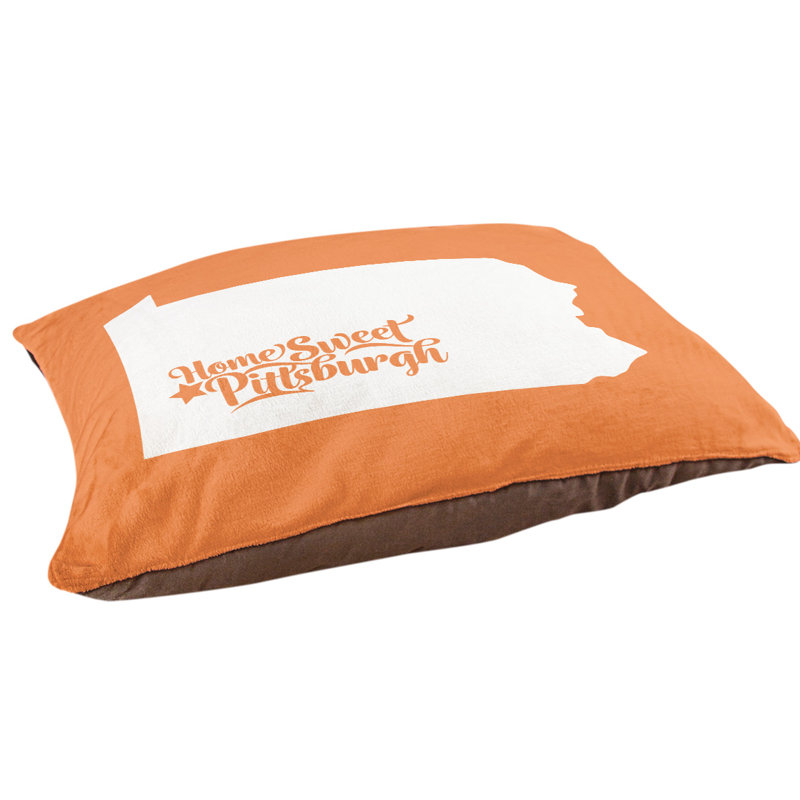 Coussin d’intérieur pour chien pittsburgh pennsylvanie, Moyen (H 6,5 po x l 40 po x P 30 po), Orange
