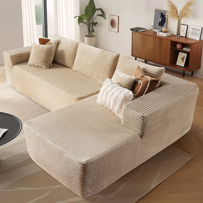 Cozza 2 - Piece Upholstery Compression Sofa, No Assembly Required Sectional Free Combination Couch with L-Shape Chaise