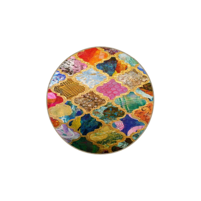 Multicolored Modern Woven Based Washable Carpet, Rectangle 2'4" x 4'